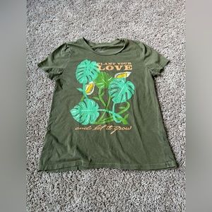 Womens Shirt Sleeve Printed Top